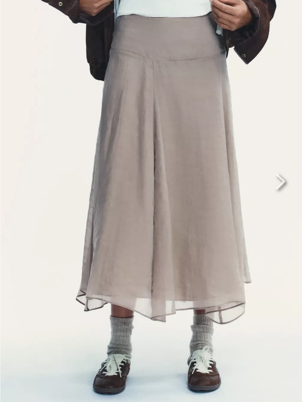 Zara Neutral Taupe Maxi Skirt